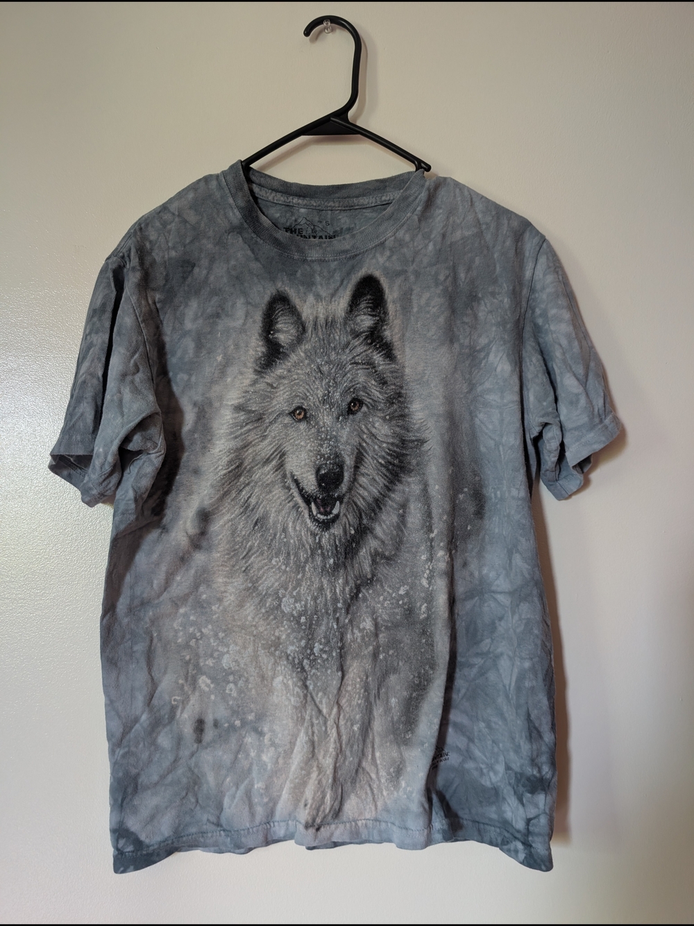 The Mountain Gray Tie-Dye Wolf Graphic Tee